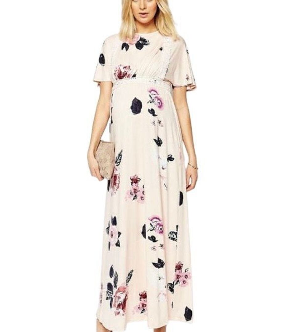 ASOS Angel Lace Maternity Maxi Dress Size 6 Medium